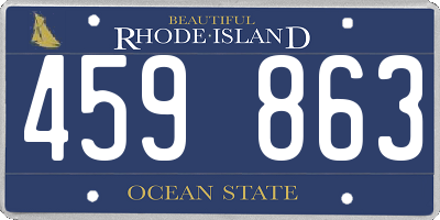 RI license plate 459863