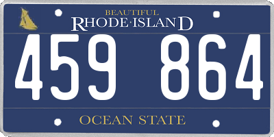 RI license plate 459864