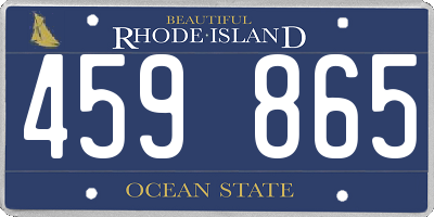 RI license plate 459865