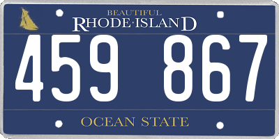 RI license plate 459867