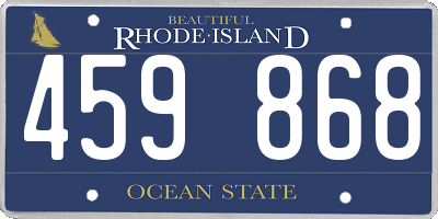 RI license plate 459868