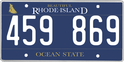 RI license plate 459869