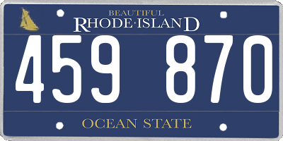 RI license plate 459870