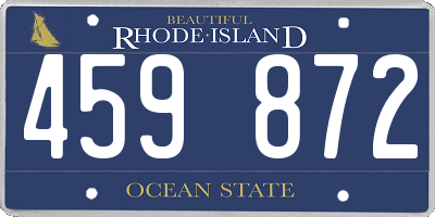 RI license plate 459872