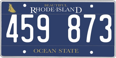 RI license plate 459873
