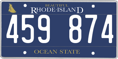 RI license plate 459874