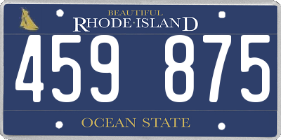 RI license plate 459875