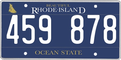 RI license plate 459878