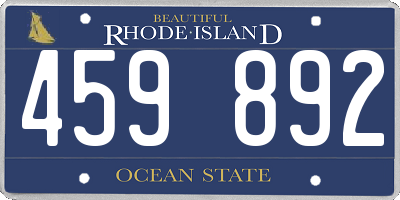 RI license plate 459892