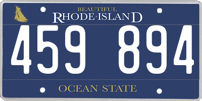 RI license plate 459894