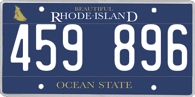 RI license plate 459896