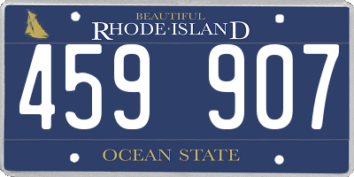 RI license plate 459907