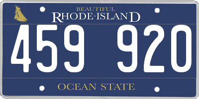 RI license plate 459920