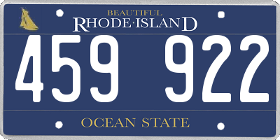 RI license plate 459922
