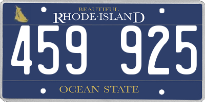 RI license plate 459925