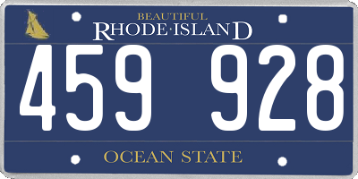 RI license plate 459928