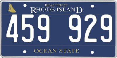 RI license plate 459929