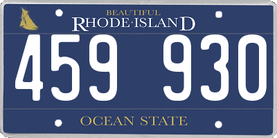 RI license plate 459930