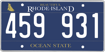 RI license plate 459931