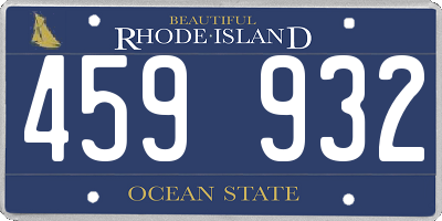 RI license plate 459932