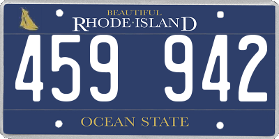 RI license plate 459942