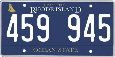 RI license plate 459945