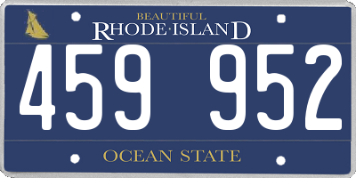 RI license plate 459952