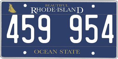 RI license plate 459954
