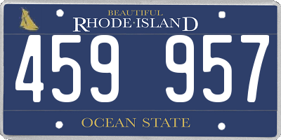 RI license plate 459957