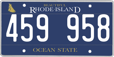 RI license plate 459958