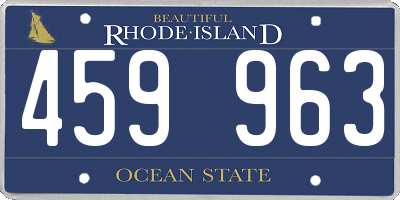 RI license plate 459963