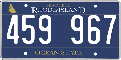 RI license plate 459967