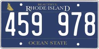 RI license plate 459978