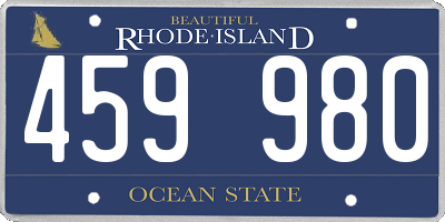 RI license plate 459980