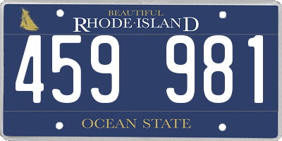 RI license plate 459981