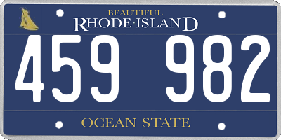 RI license plate 459982