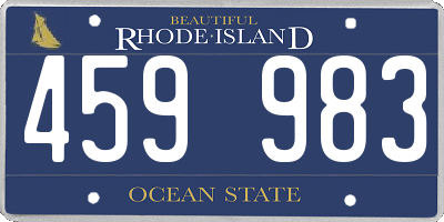 RI license plate 459983