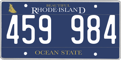 RI license plate 459984
