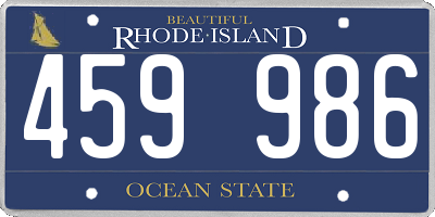 RI license plate 459986