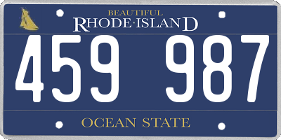 RI license plate 459987
