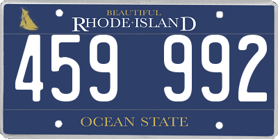 RI license plate 459992