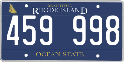RI license plate 459998