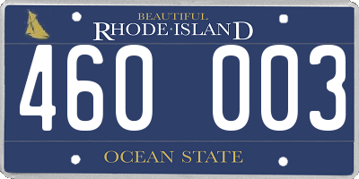 RI license plate 460003