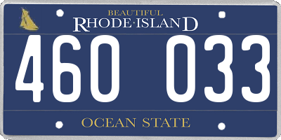 RI license plate 460033