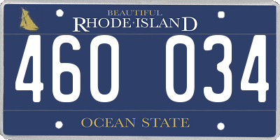 RI license plate 460034