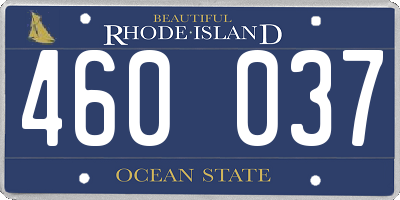 RI license plate 460037