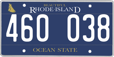 RI license plate 460038