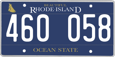 RI license plate 460058