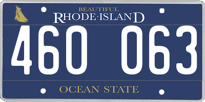 RI license plate 460063