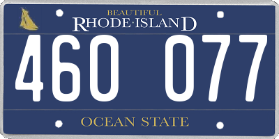 RI license plate 460077